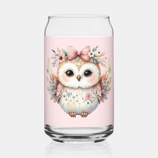 Kawaii Boho Eulenillustration Dosenglas (Vorderseite)