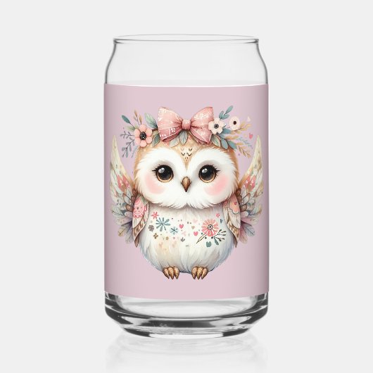 Kawaii Boho Eulenillustration Dosenglas (Vorderseite)