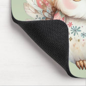 Kawaii Boho Owl Illustration Green Mousepad (Ecke)
