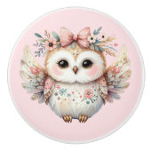 Kawaii Boho Owl Illustration Keramikknauf (Vorderseite)
