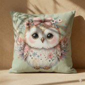 Kawaii Boho Owl Illustration Kissen