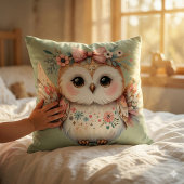 Kawaii Boho Owl Illustration Kissen