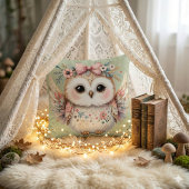 Kawaii Boho Owl Illustration Kissen