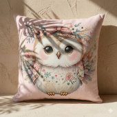Kawaii Boho Owl Illustration Kissen