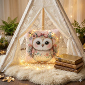 Kawaii Boho Owl Illustration Kissen