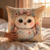 Kawaii Boho Owl Illustration Kissen
