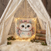 Kawaii Boho Owl Illustration Kissen