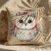 Kawaii Boho Owl Illustration Kissen