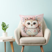 Kawaii Boho Owl Illustration Kissen (Stuhl )