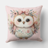 Kawaii Boho Owl Illustration Kissen (Rückseite)