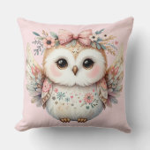 Kawaii Boho Owl Illustration Kissen (Vorderseite)