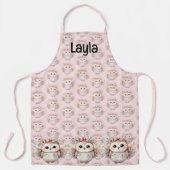 Kawaii Boho Owl Illustration Pink Schürze (Vorderseite)