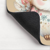 Kawaii Boho Owl Illustration Taupe Mousepad (Ecke)