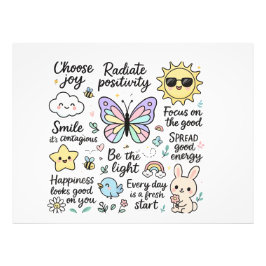 Kawaii-Boho Schmetterlingsticker Fotodruck