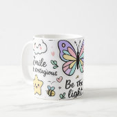 Kawaii-Boho Schmetterlingsticker Kaffeetasse (Vorderseite Links)