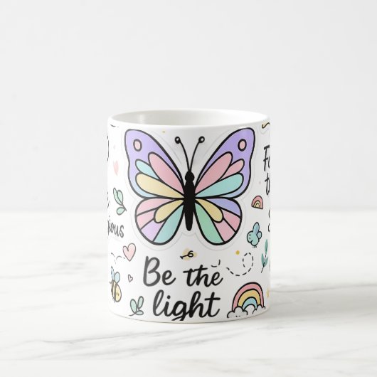 Kawaii-Boho Schmetterlingsticker Kaffeetasse (Mittel)