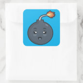 Kawaii Bomb Quadratischer Aufkleber (Tasche)