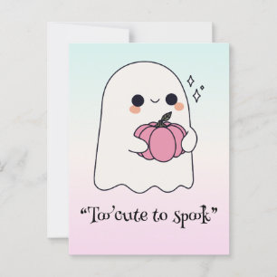 Kawaii boo, niedlicher, spukhafter Halloween Postkarte