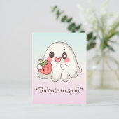 Kawaii boo, niedlicher, spukhafter Halloween Postkarte (Stehend Vorderseite)