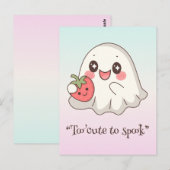 Kawaii boo, niedlicher, spukhafter Halloween Postkarte (Vorne/Hinten)