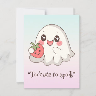 Kawaii boo, niedlicher, spukhafter Halloween Postkarte