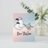 Kawaii boo, niedlicher, spukhafter Halloween Postkarte (Stehend Vorderseite)