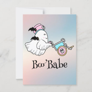 Kawaii boo, niedlicher, spukhafter Halloween Postkarte