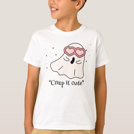 Kawaii boo, niedlicher, spukhafter Halloween T-Shirt (Vorderseite)