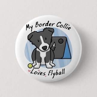 Kawaii Border-Collie Flyball Knopf Button