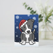 Kawaii Border Collie Weihnachtskarte Feiertagspostkarte (Stehend Vorderseite)