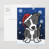 Kawaii Border Collie Weihnachtskarte Feiertagspostkarte (Vorne/Hinten)