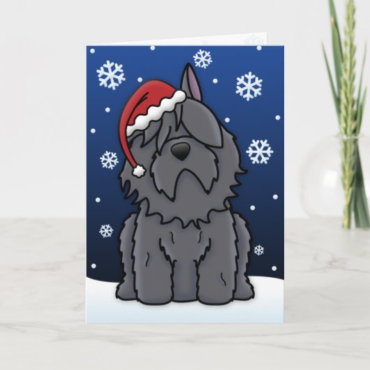 Kawaii Bouvier des Flandres Weihnachtskarte Feiertagskarte (Vorderseite)