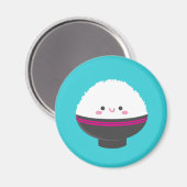 Kawaii Bowl of Rice Magnet (Vorderseite/Rückseite)