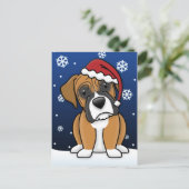 Kawaii Boxer Weihnachtspostkarte Feiertagspostkarte (Stehend Vorderseite)