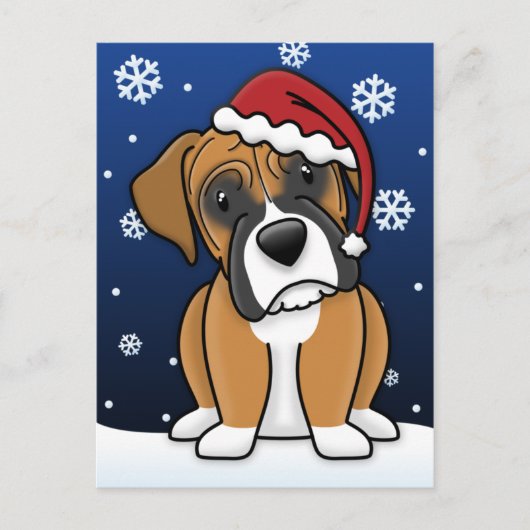 Kawaii Boxer Weihnachtspostkarte Feiertagspostkarte (Vorderseite)