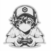 Kawaii Boy Sticker – Cute Design (Vorderseite)