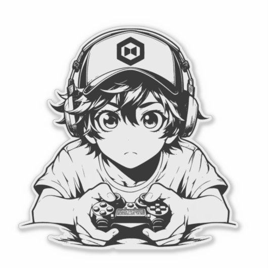 Kawaii Boy Sticker – Cute Design (Vorderseite)