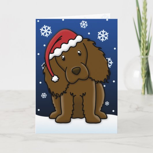 Kawaii Boykin Spaniel Christmas Card Feiertagskarte (Vorderseite)
