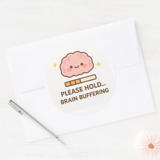 Kawaii Brain Buffering Sticker (Umschlag)