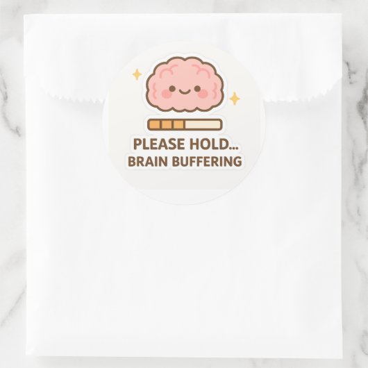 Kawaii Brain Buffering Sticker (Tasche)