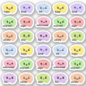 Kawaii Brain Emotion Tracker Rainbow Bujo Planner Aufkleber (Vorderseite)