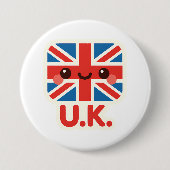 Kawaii British Flag - Niedliches britisches Design Button (Vorderseite)