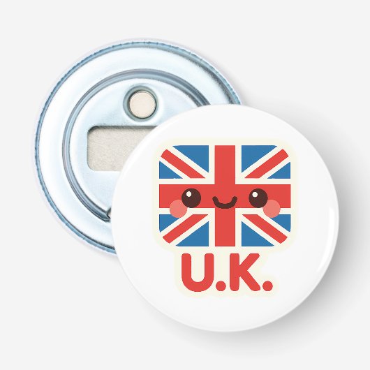 Kawaii British Flag - Niedliches britisches Design Flaschenöffner (Vorderseite)