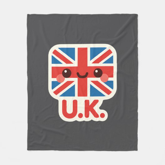 Kawaii British Flag - Niedliches britisches Design Fleecedecke (Vorderseite)