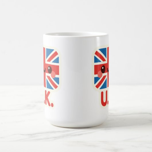 Kawaii British Flag - Niedliches britisches Design Kaffeetasse (Mittel)