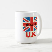 Kawaii British Flag - Niedliches britisches Design Kaffeetasse (VorderseiteRechts)