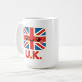 Kawaii British Flag - Niedliches britisches Design Kaffeetasse (Vorderseite Links)
