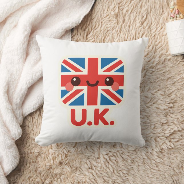 Kawaii British Flag - Niedliches britisches Design Kissen (Decke)