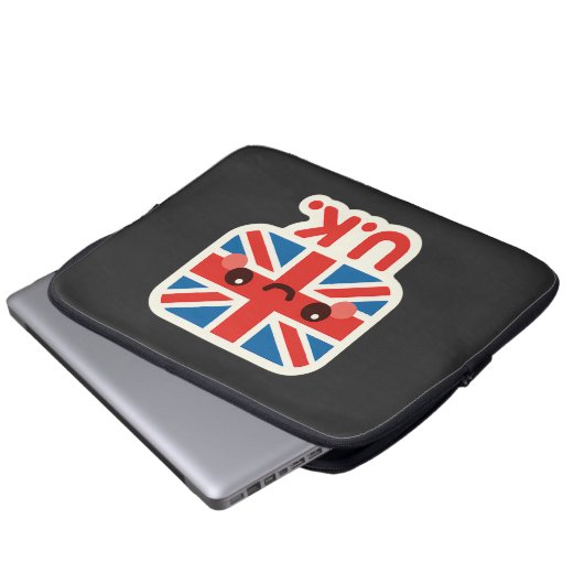Kawaii British Flag - Niedliches britisches Design Laptopschutzhülle (Vorne Knopf)