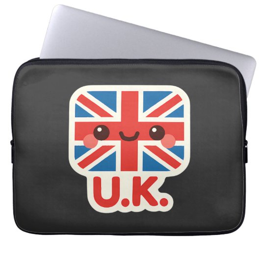 Kawaii British Flag - Niedliches britisches Design Laptopschutzhülle (Vorderseite)